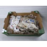 Large box of various cigarette cards