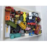 Box of various die cast and other toy vehicles