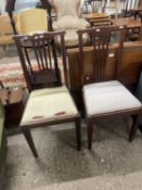 Pair of Edwardian dining chairs