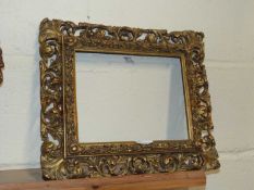 19th Century pierced gilt wood picture frame aperture size 24 x 19cm