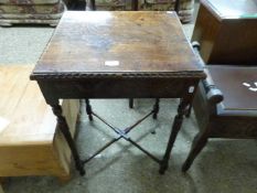 Early 20th Century oak table on tapering legs with X stretcher