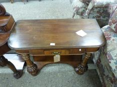 Small Victorian mahogany side or dressing table with single drawer raised on turned legs, 89cm wide