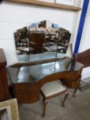 Mid 20th Century dressing table by William Lawrence of Nottingham together with accompanying stool