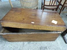 Antique blanket box, hinges damaged, 100cm wide