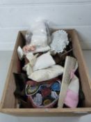 Box of various assorted dolls house furniture and other items