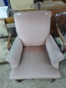 Late 19th Century pink upholstered armchair