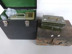 Vintage Ditmar projector together with two vintage cash boxes