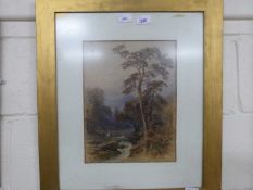 British School, 19th century, english landscape with staffage, watercolour, indistictly signed,