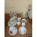 Mixed Lot: Various tea wares to include Tuscan, Shelley and others