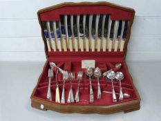 Case of Buckingham pattern silver plated cutlery