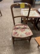 Small bedroom chair with floral upholstered seat