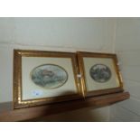 Pair of gilt framed prints of country cottages