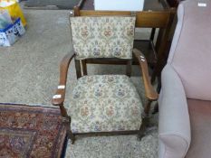 Floral upholstered low armchair
