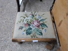 Small tapestry covered footstool