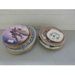 Collection of various decorative plates to include Royal Worcester