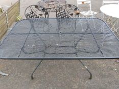 Modern metal mesh top garden table
