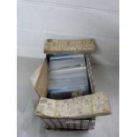 Box containing various postcards, cigarette cards, Andy Holt and Dan Arnold Comic Strips etc