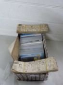 Box containing various postcards, cigarette cards, Andy Holt and Dan Arnold Comic Strips etc