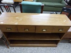 Modern light oak side cabinet with four drawers, 130cm wide