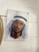 Portrait of an Arabian gentleman, oil on canvas, unframed