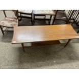 Retro mid Century teak coffee table, possibly by Gordon Russell, 120cm wide