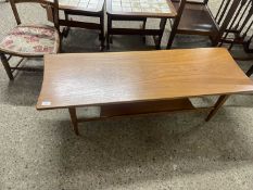 Retro mid Century teak coffee table, possibly by Gordon Russell, 120cm wide