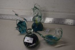 Four pieces of Mdina glass wares