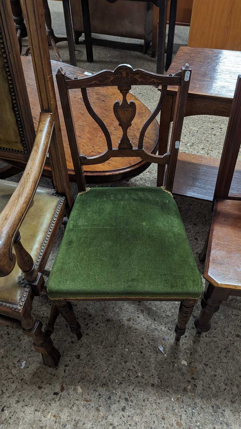Edwardian bedroom chair with green upholstered seat