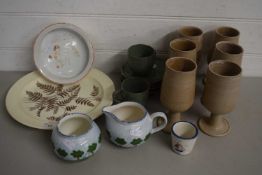 Mixed Lot: Pottery goblets, a Shelley baby bowl and other assorted ceramics