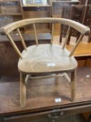 Late 19th or early 20th Century elm seated child's chair, 39cm wide