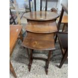 Nest of three early 20th Century mahogany occasional tables,largest 54cm wide