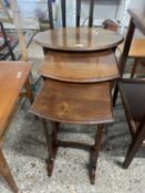 Nest of three early 20th Century mahogany occasional tables,largest 54cm wide