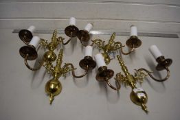 Set of four modern brass wall sconces