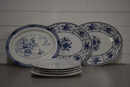 Mixed Lot: Blue and white meat plates and other assorted items