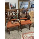 Pair of late Victorian dining chairs with turned legs