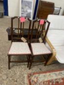 Pair of Edwardian bedroom chairs with floral seats