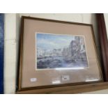 Print of Waters of Venice , glazed and framed