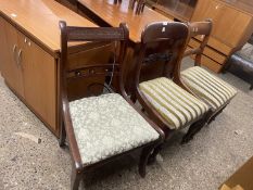 Mixed Lot: Three mahogany bar back dining chairs, various designs