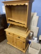 Modern light wood finish dresser cabinet with two drawer two door base, 97cm wide