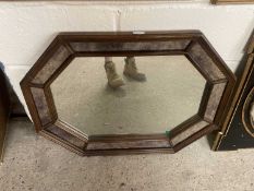 Octagonal framed mirror with bevelled edges