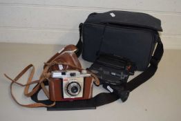 Vintage Kodak 35 camera together with a vintage video camera