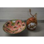 Valerie Shelton floral decorated bowl together with a modern ginger jar (2)