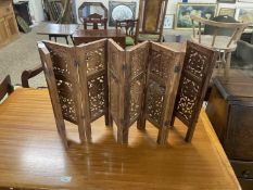 20th Century Indian hardwood folding tray stand or table screen