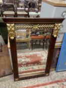 Reproduction Georgian style wall mirror of rectangular for with applied gilt decoration