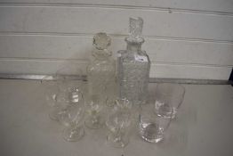 Mixed Lot: Spirit decanters, various glass ware etc