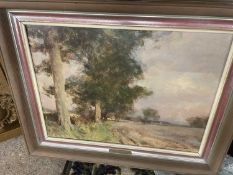 Owen Waters, The Hedgerow, Norfolk, oil on board, 30 x 40 cm