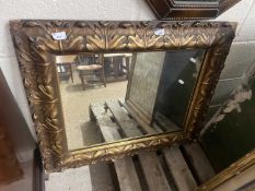 Rectangular wall mirror in foliate moulded gilt frame