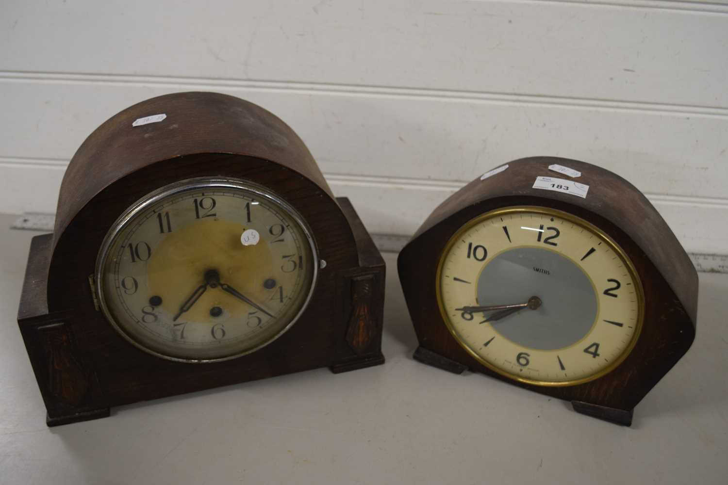 A Smiths mantel clock and one other