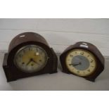 A Smiths mantel clock and one other