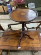 Reproduction mahogany wine table with tripod base